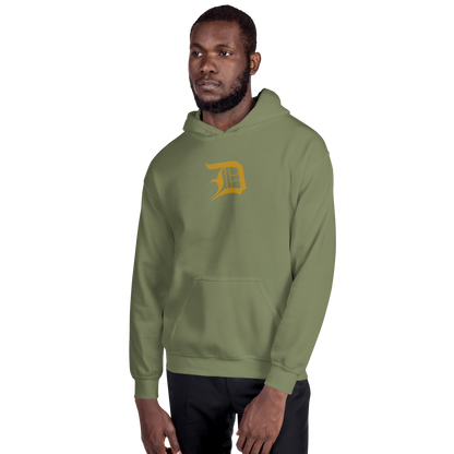 Detroit 'Old English D' Hoodie (Gold) | Unisex Standard - Emb.