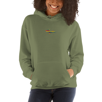 Michigan Upper Peninsula Hoodie (w/ Embroidered UP Pride Flag Outline) | Unisex Standard