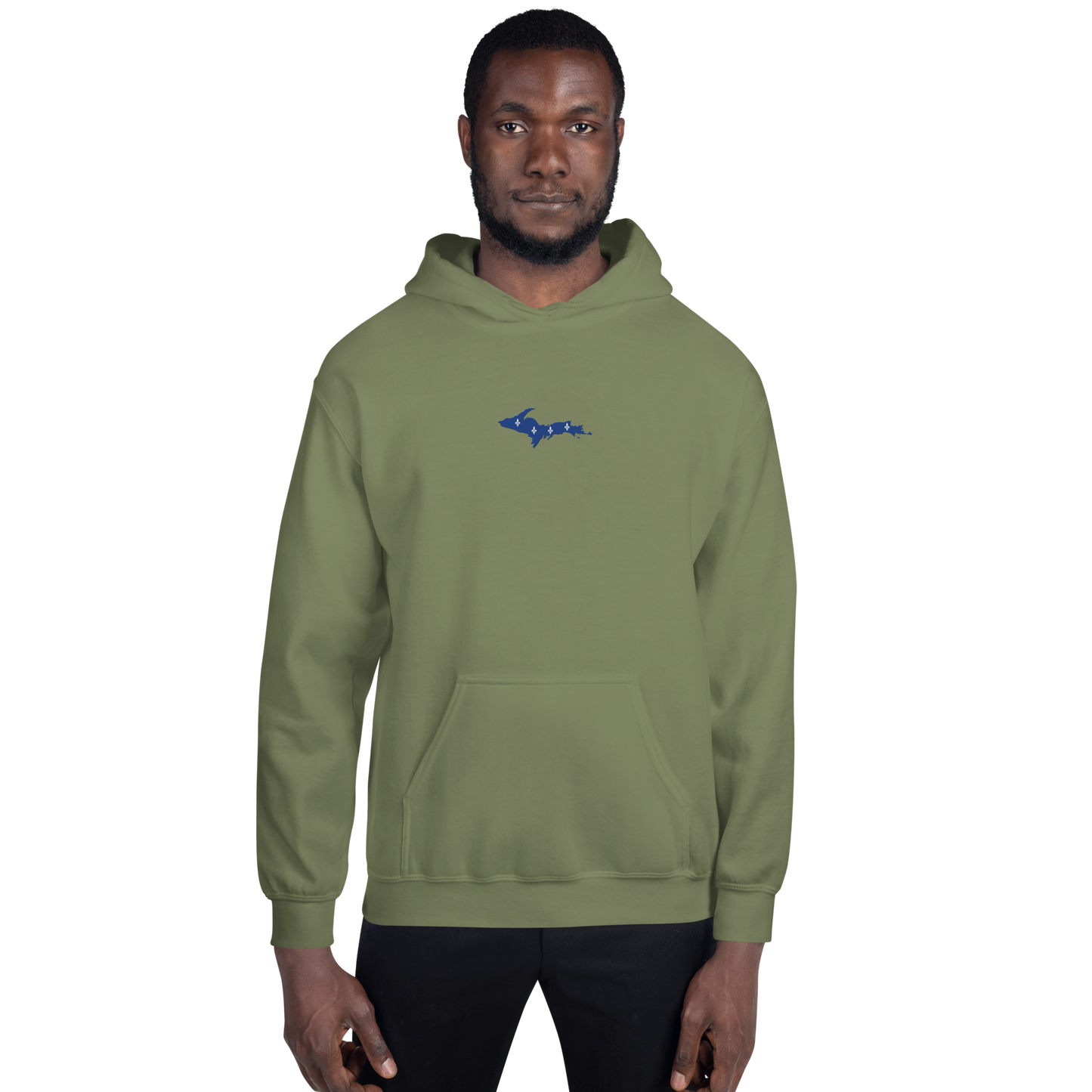 Michigan Upper Peninsula Hoodie (w/ Embroidered UP Quebec Flag Outline) | Unisex Standard