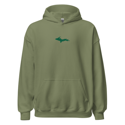 Michigan Upper Peninsula Hoodie (w/ Embroidered Green UP Outline) | Unisex Standard