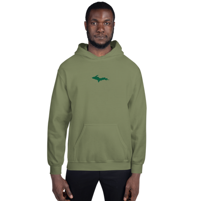 Michigan Upper Peninsula Hoodie (w/ Embroidered Green UP Outline) | Unisex Standard