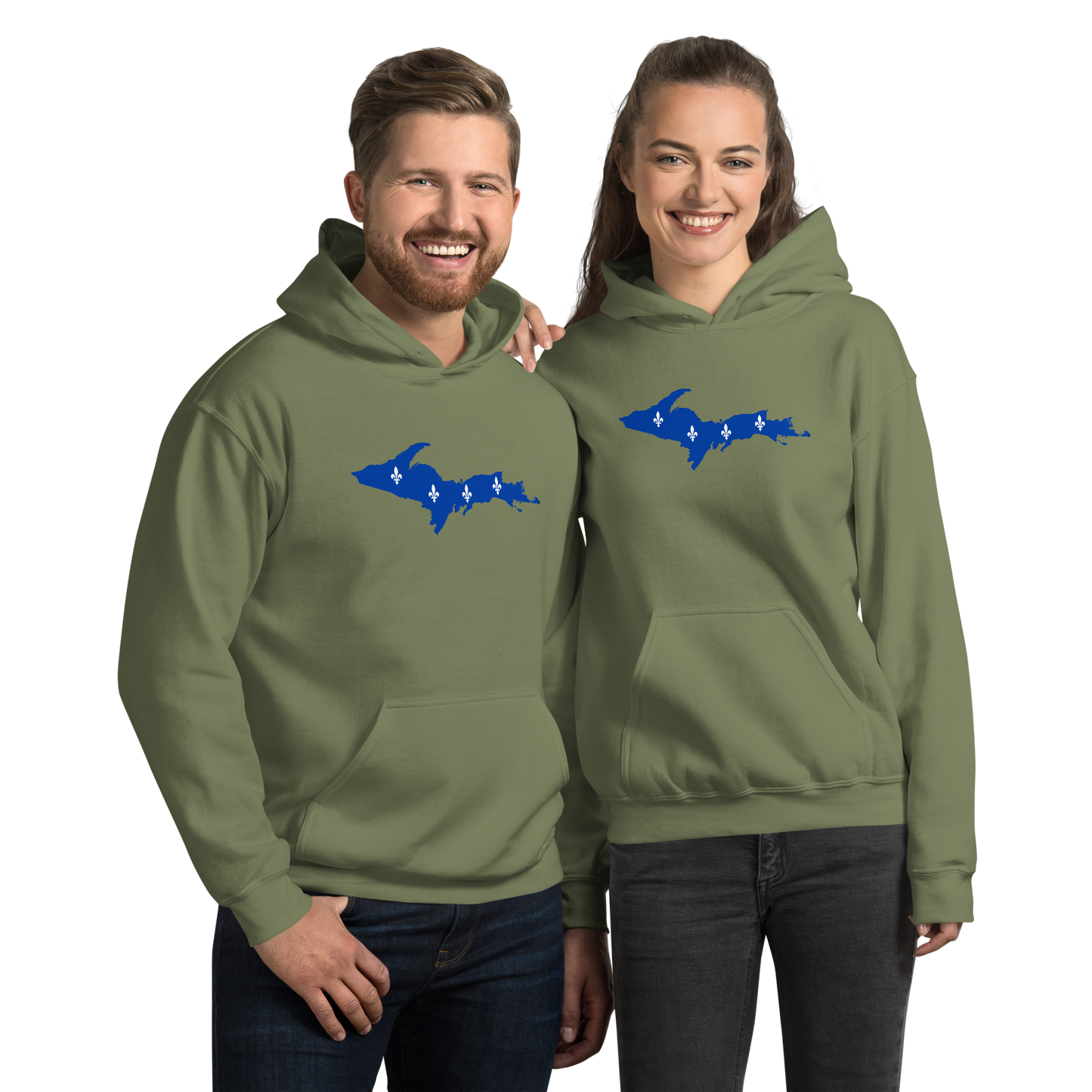 Michigan Upper Peninsula Hoodie (w/ UP Quebec Flag Outline) | Unisex Standard