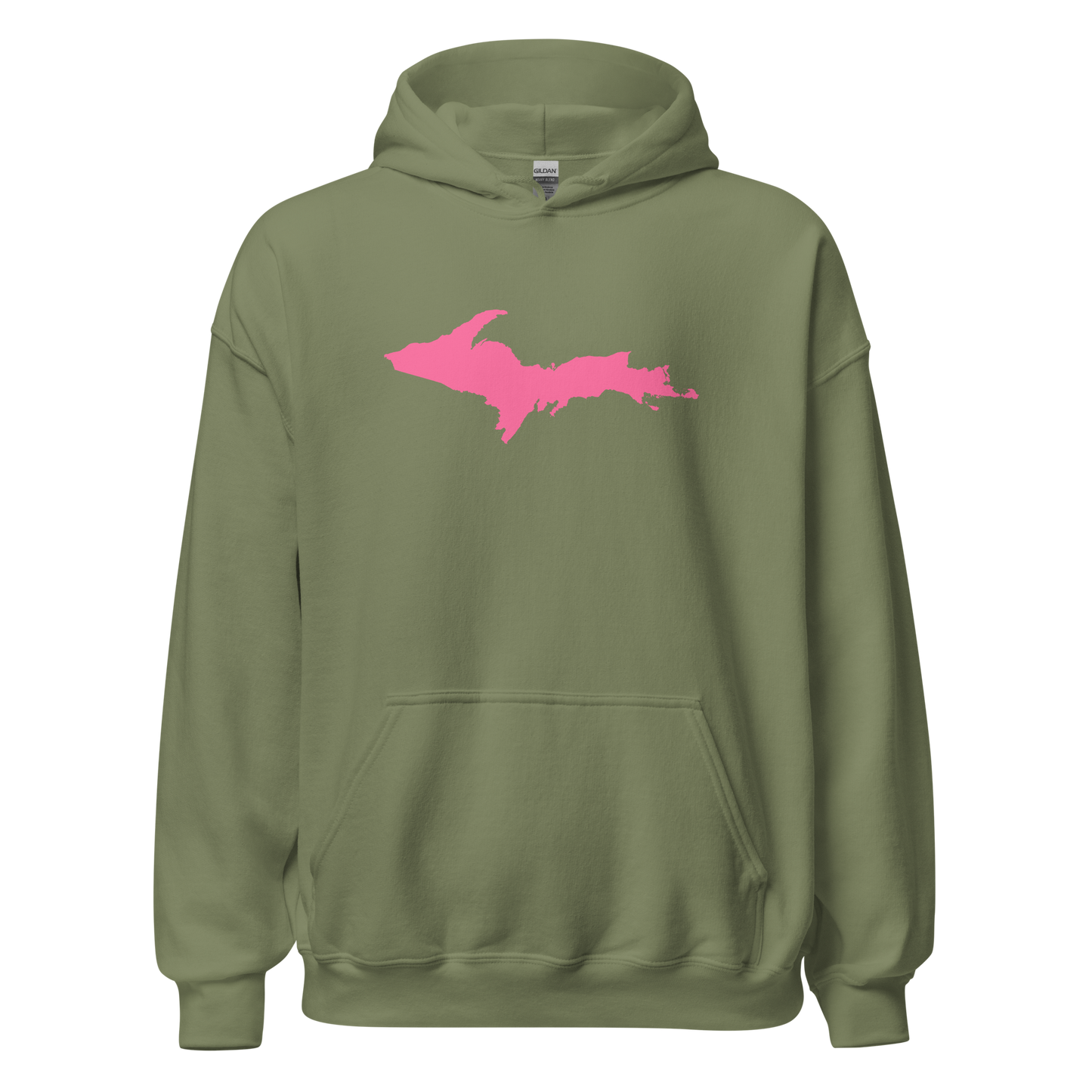 Michigan Upper Peninsula Hoodie (w/ Pink UP Outline) | Unisex Standard