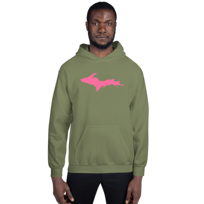 Michigan Upper Peninsula Hoodie (w/ Pink UP Outline) | Unisex Standard