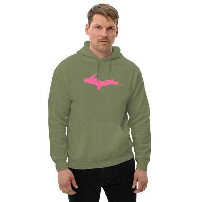 Michigan Upper Peninsula Hoodie (w/ Pink UP Outline) | Unisex Standard