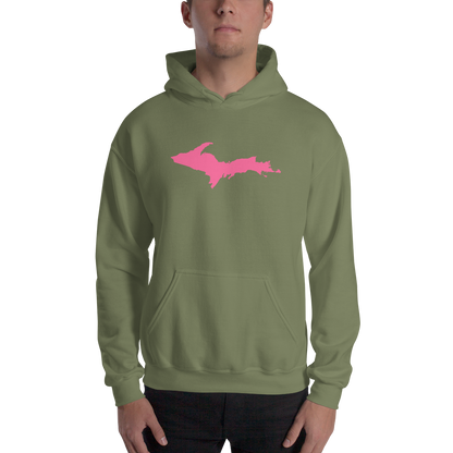 Michigan Upper Peninsula Hoodie (w/ Pink UP Outline) | Unisex Standard