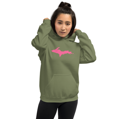 Michigan Upper Peninsula Hoodie (w/ Pink UP Outline) | Unisex Standard