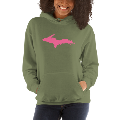 Michigan Upper Peninsula Hoodie (w/ Pink UP Outline) | Unisex Standard