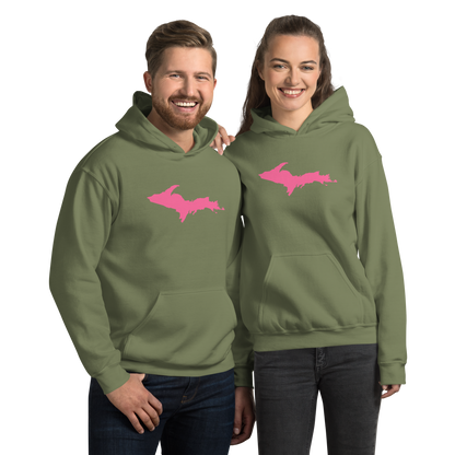 Michigan Upper Peninsula Hoodie (w/ Pink UP Outline) | Unisex Standard