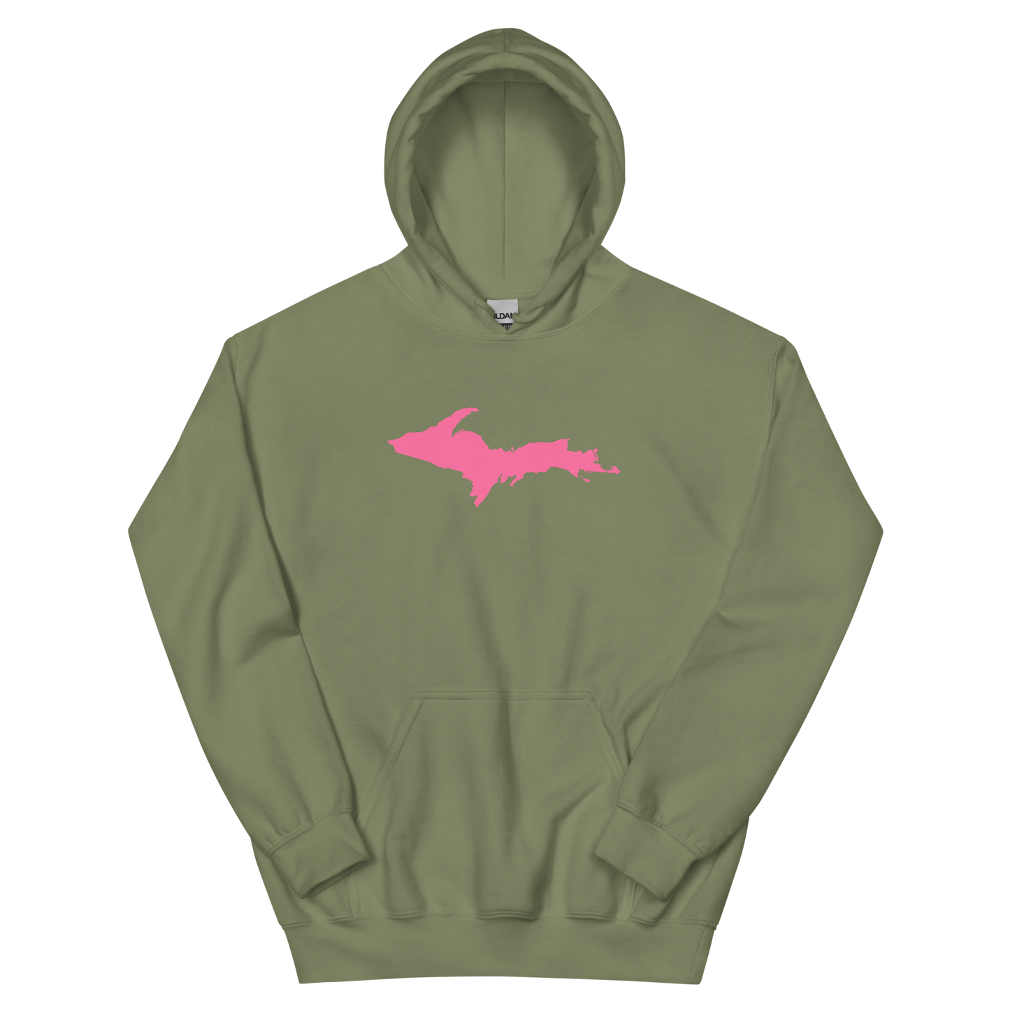 Michigan Upper Peninsula Hoodie (w/ Pink UP Outline) | Unisex Standard