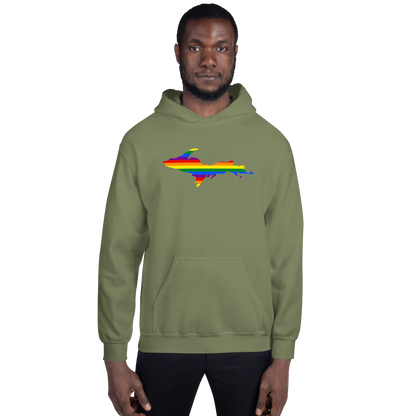 Michigan Upper Peninsula Hoodie (w/ UP Pride Flag Outline) | Unisex Standard