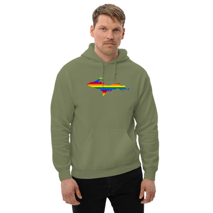 Michigan Upper Peninsula Hoodie (w/ UP Pride Flag Outline) | Unisex Standard