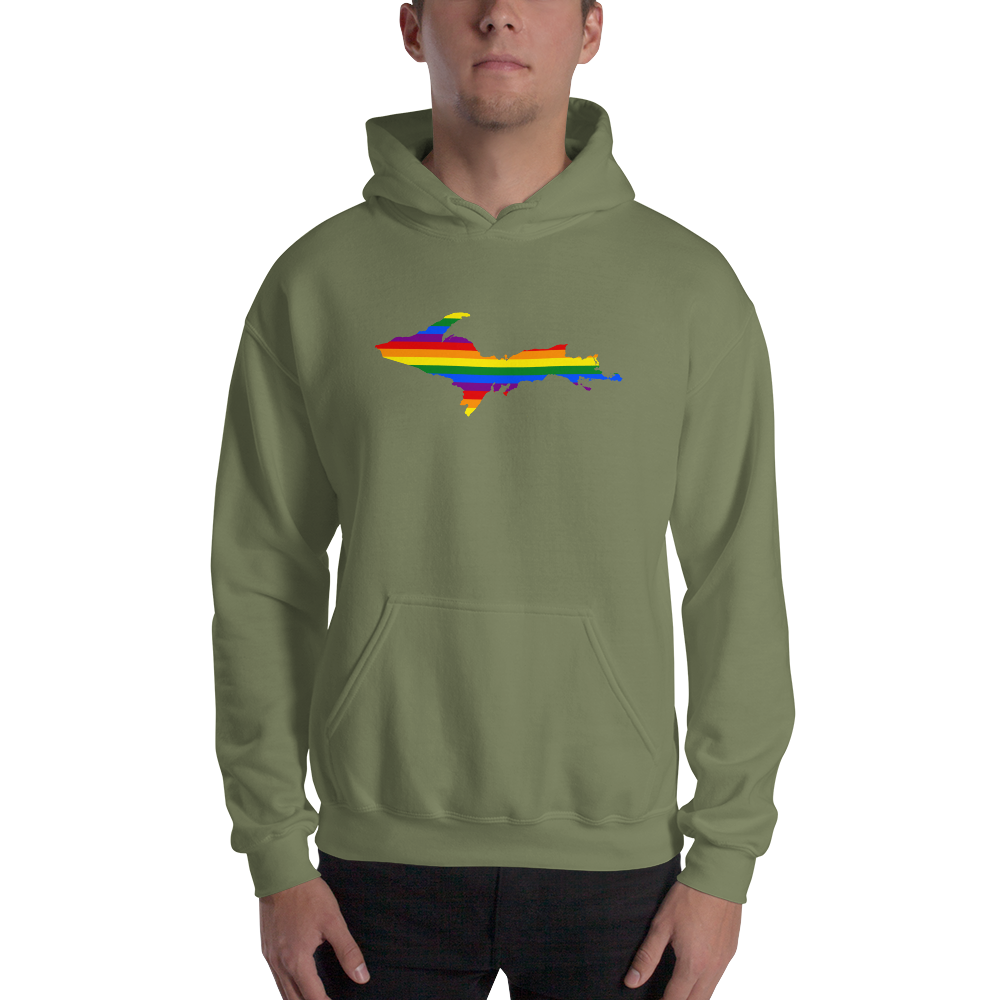 Michigan Upper Peninsula Hoodie (w/ UP Pride Flag Outline) | Unisex Standard