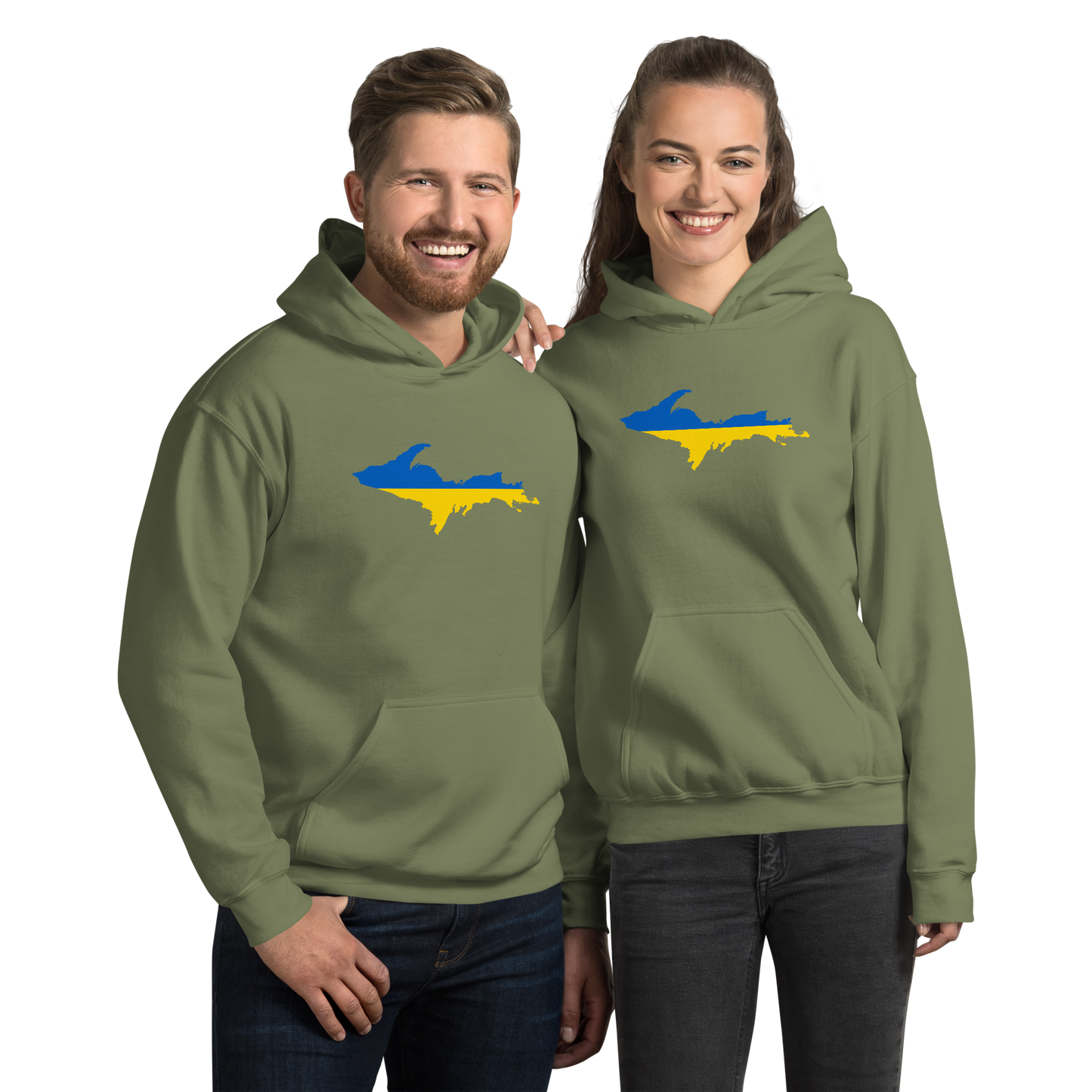 Michigan Upper Peninsula Hoodie (w/ UP Ukraine Outline) | Unisex Standard