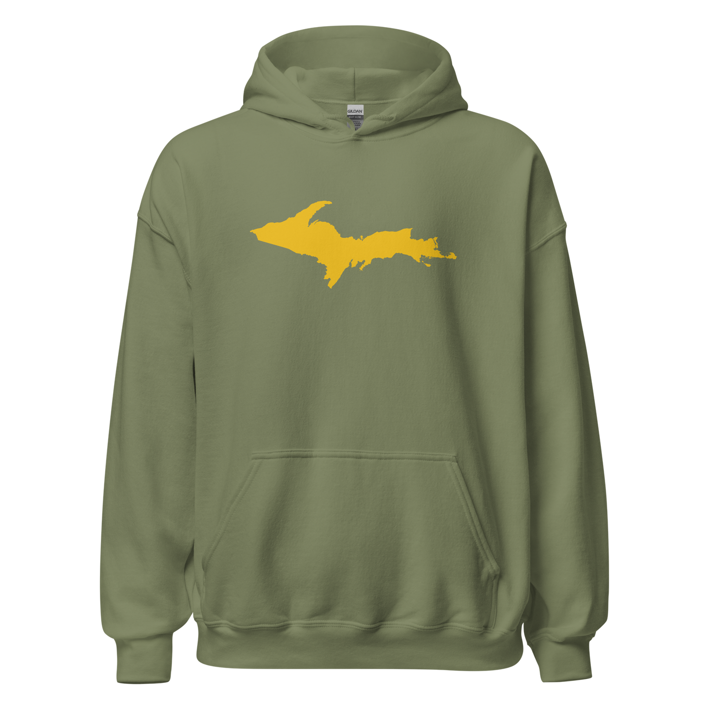 Michigan Upper Peninsula Hoodie (w/ Gold UP Outline) | Unisex Standard