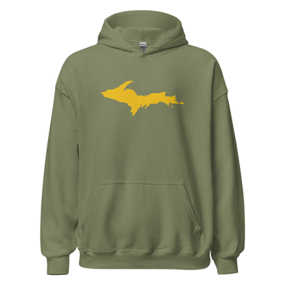 Michigan Upper Peninsula Hoodie (w/ Gold UP Outline) | Unisex Standard