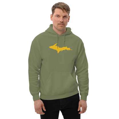 Michigan Upper Peninsula Hoodie (w/ Gold UP Outline) | Unisex Standard