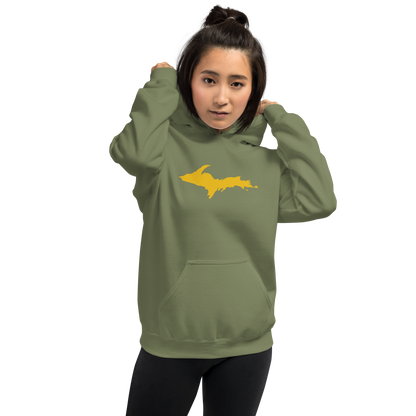 Michigan Upper Peninsula Hoodie (w/ Gold UP Outline) | Unisex Standard