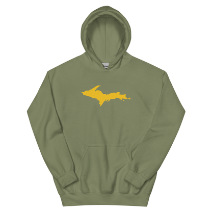 Michigan Upper Peninsula Hoodie (w/ Gold UP Outline) | Unisex Standard