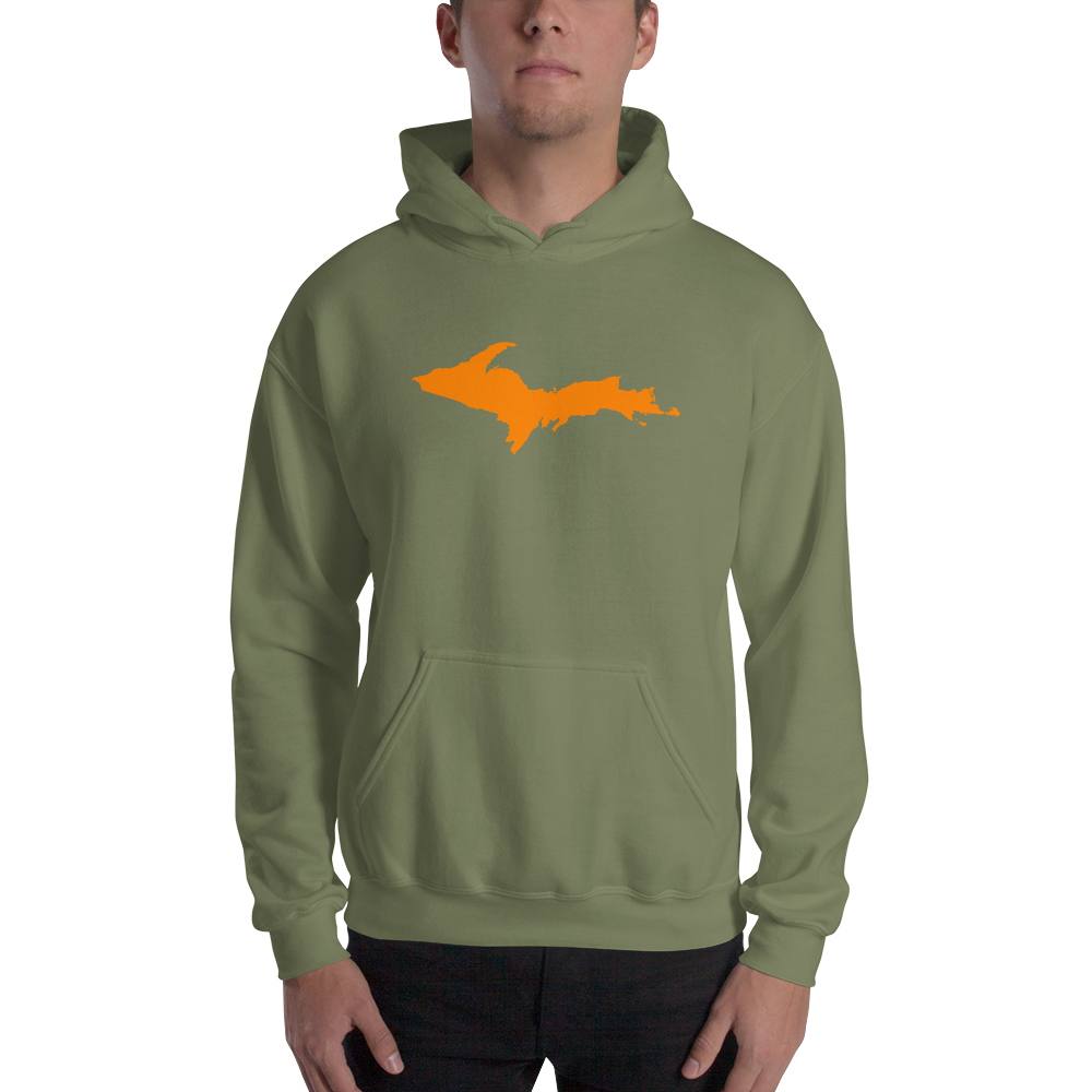 Michigan Upper Peninsula Hoodie (w/ Orange UP Outline) | Unisex Standard