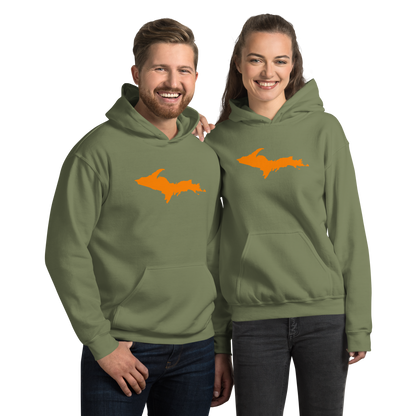 Michigan Upper Peninsula Hoodie (w/ Orange UP Outline) | Unisex Standard