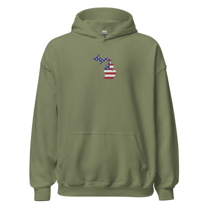 Michigan Hoodie (w/ MI USA Flag) | Unisex Standard - Emb.