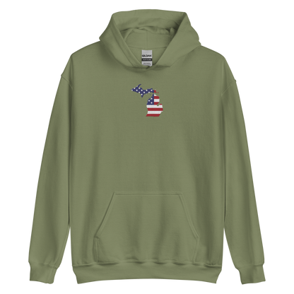 Michigan Hoodie (w/ MI USA Flag) | Unisex Standard - Emb.