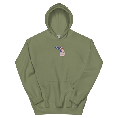 Michigan Hoodie (w/ MI USA Flag) | Unisex Standard - Emb.