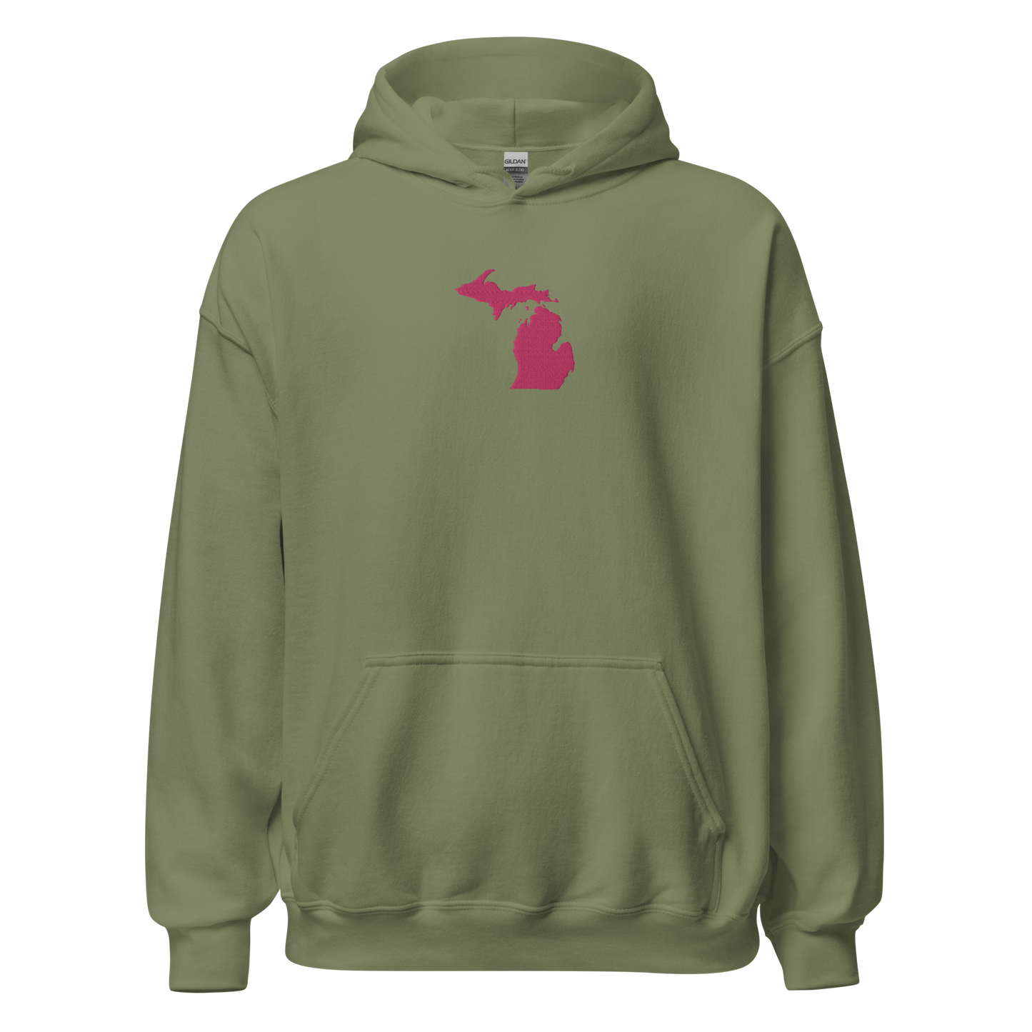 Michigan Hoodie (w/ Pink MI Outline) | Unisex Standard - Emb.