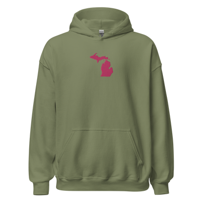 Michigan Hoodie (w/ Pink MI Outline) | Unisex Standard - Emb.