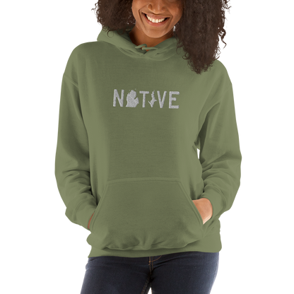 Michigan 'Native' Hoodie (Licence Plate Font) | Unisex Standard - Emb.