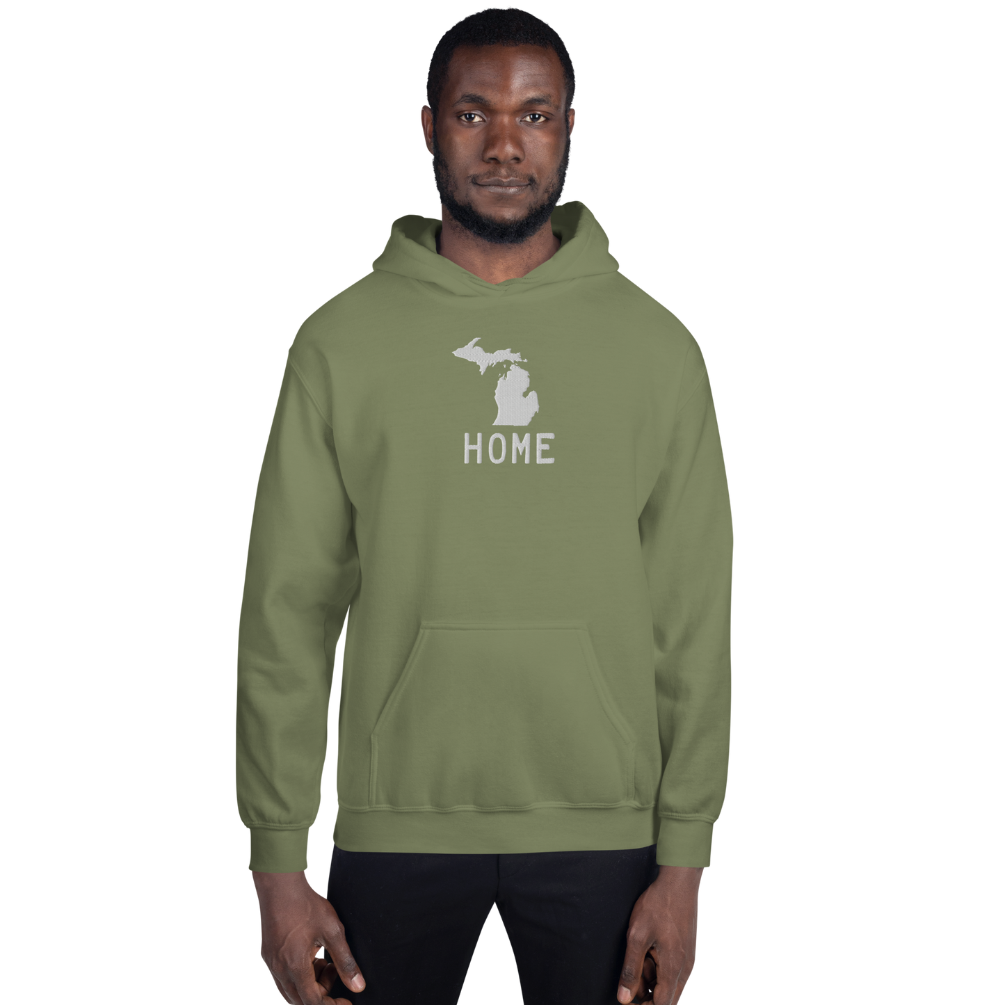 Michigan 'Home' Hoodie (Licence Plate Font) | Unisex Standard - Emb.