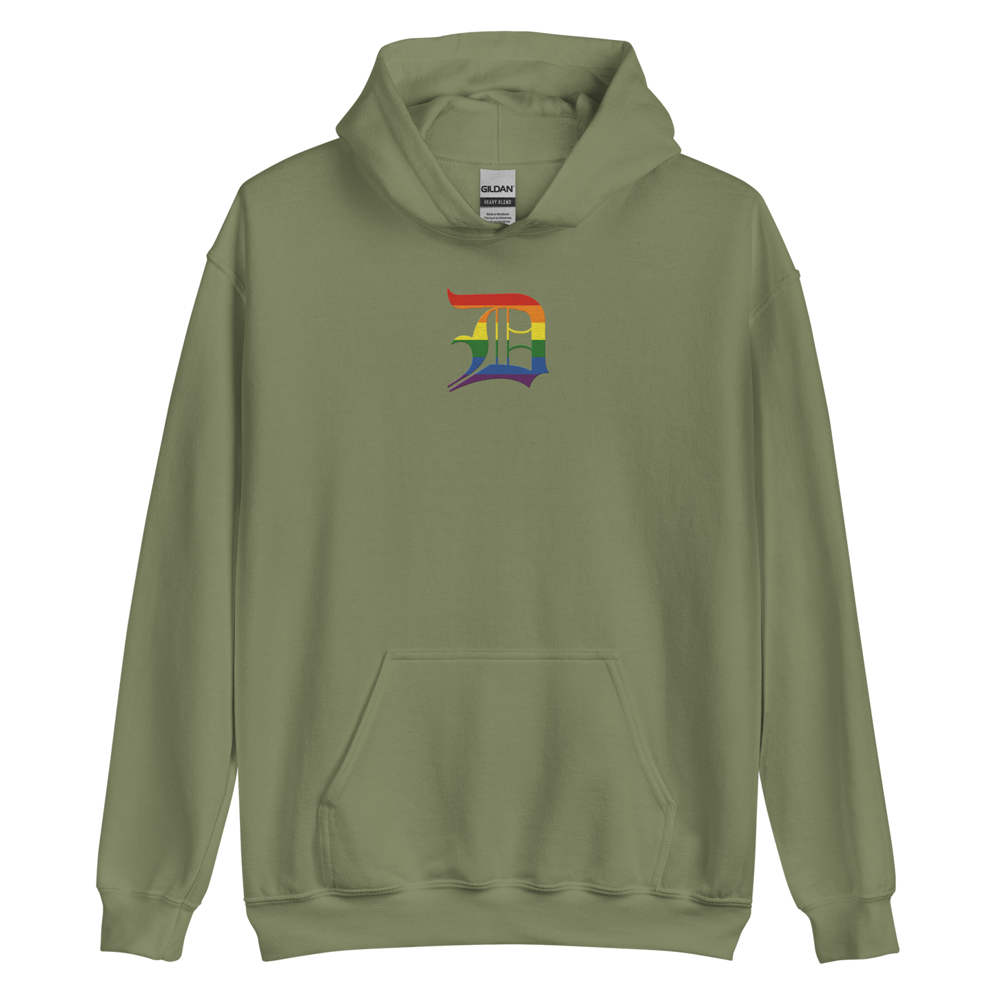 Detroit 'Old English D' Hoodie (Rainbow Pride Edition) | Unisex Standard - Emb.