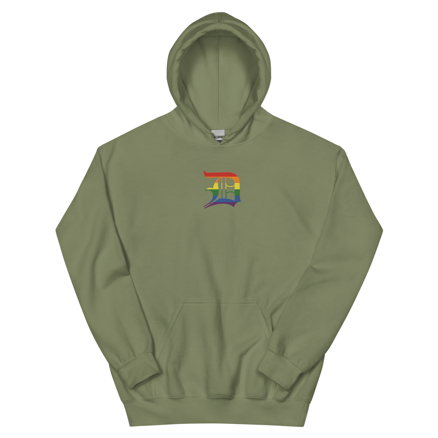 Detroit 'Old English D' Hoodie (Rainbow Pride Edition) | Unisex Standard - Emb.