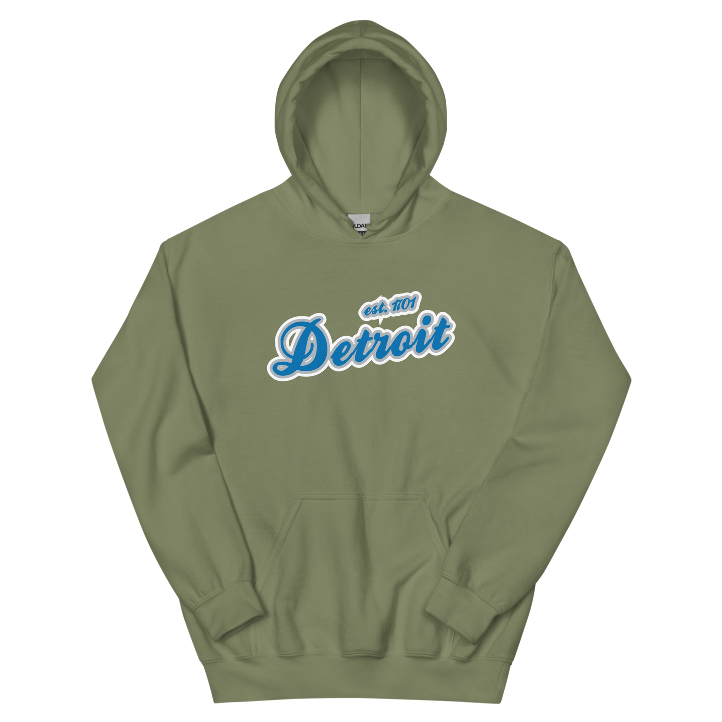 'Detroit EST. 1701' Hoodie (Azure Script Font) | Unisex Standard