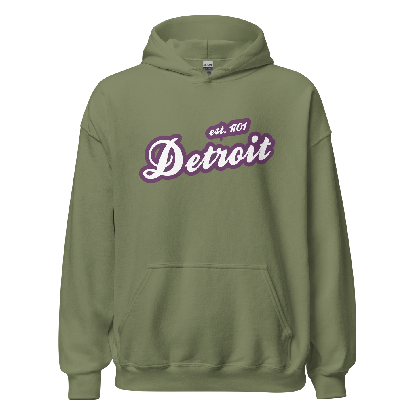 'Detroit EST. 1701' Hoodie (Plum Script Font) | Unisex Standard