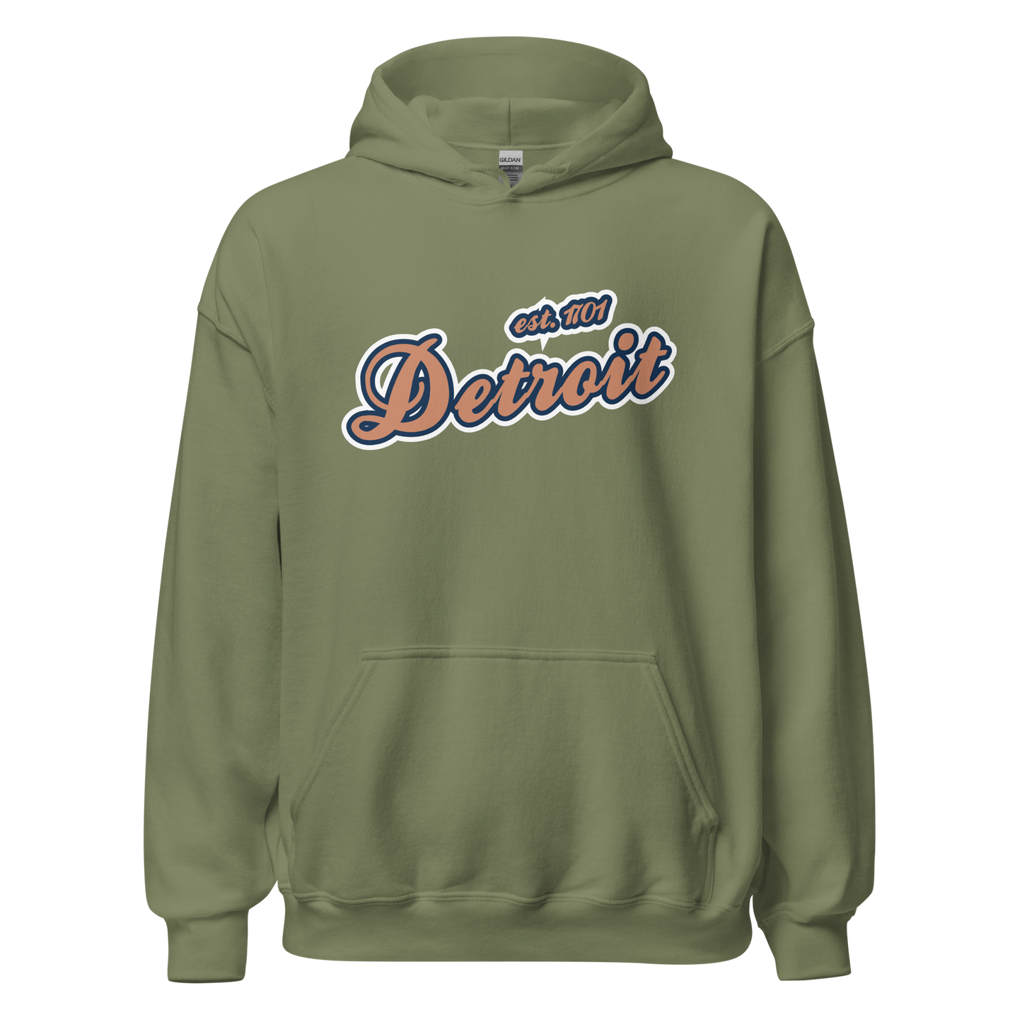 'Detroit EST. 1701' Hoodie (Copper Script Font) | Unisex Standard