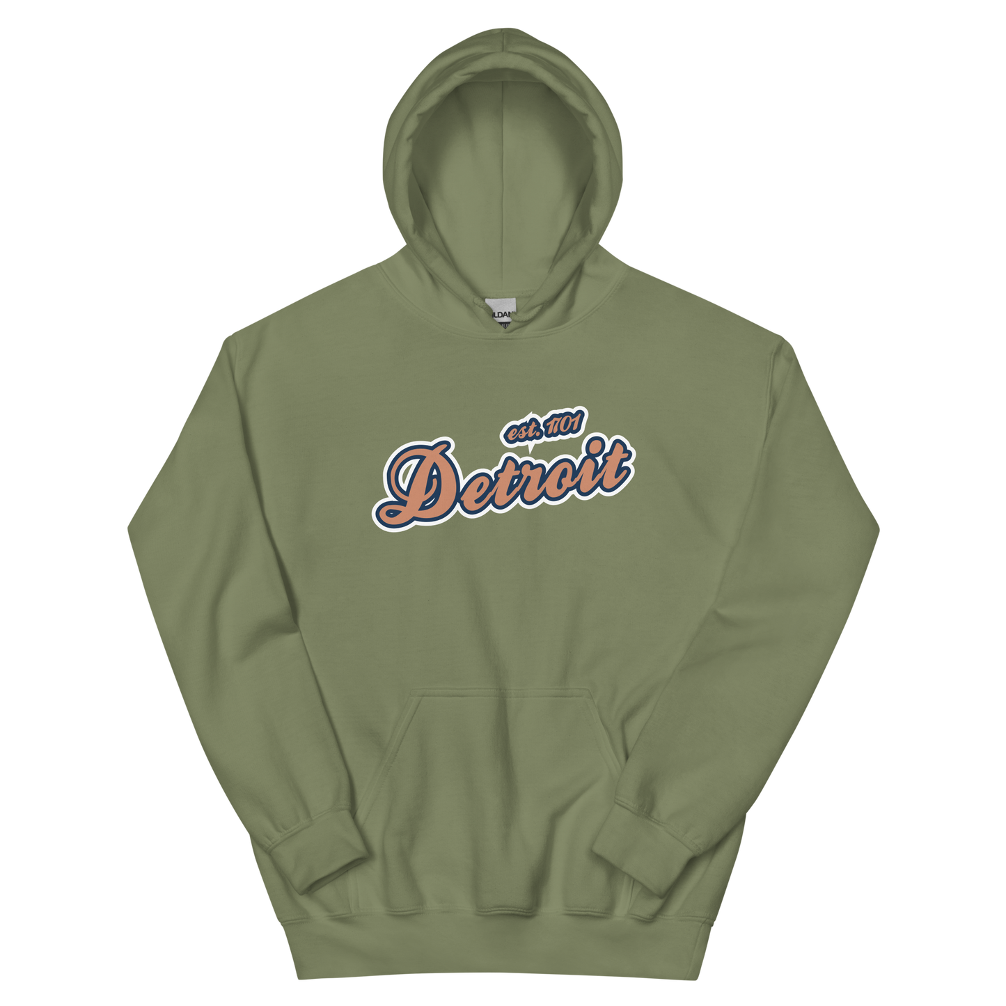 'Detroit EST. 1701' Hoodie (Copper Script Font) | Unisex Standard