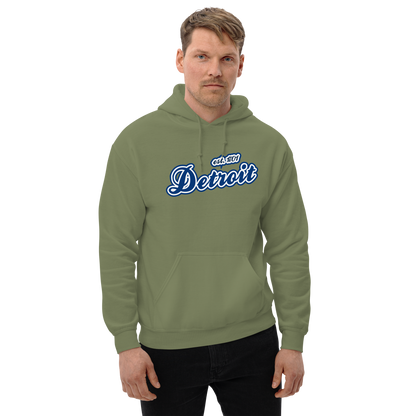 'Detroit EST. 1701' Hoodie (Dearborn Blue Script Font) | Unisex Standard