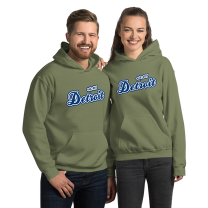 'Detroit EST. 1701' Hoodie (Dearborn Blue Script Font) | Unisex Standard