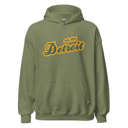 'Detroit EST. 1701' Hoodie (Ginger Ale Green Script Font) | Unisex Standard