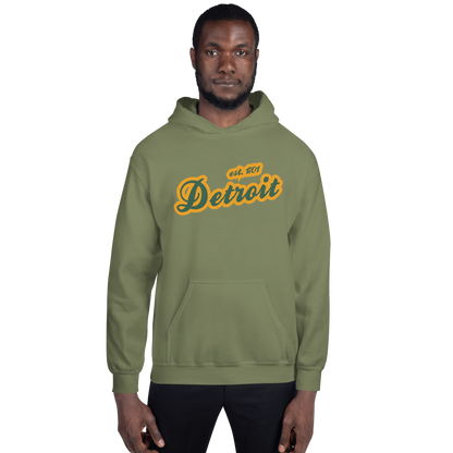 'Detroit EST. 1701' Hoodie (Ginger Ale Green Script Font) | Unisex Standard