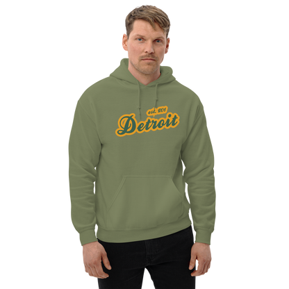 'Detroit EST. 1701' Hoodie (Ginger Ale Green Script Font) | Unisex Standard