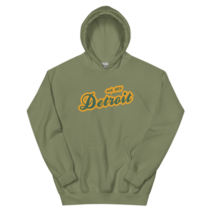 'Detroit EST. 1701' Hoodie (Ginger Ale Green Script Font) | Unisex Standard