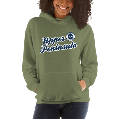 'Upper Peninsula EST. 1837' Hoodie (Navy Script Font) | Unisex Standard