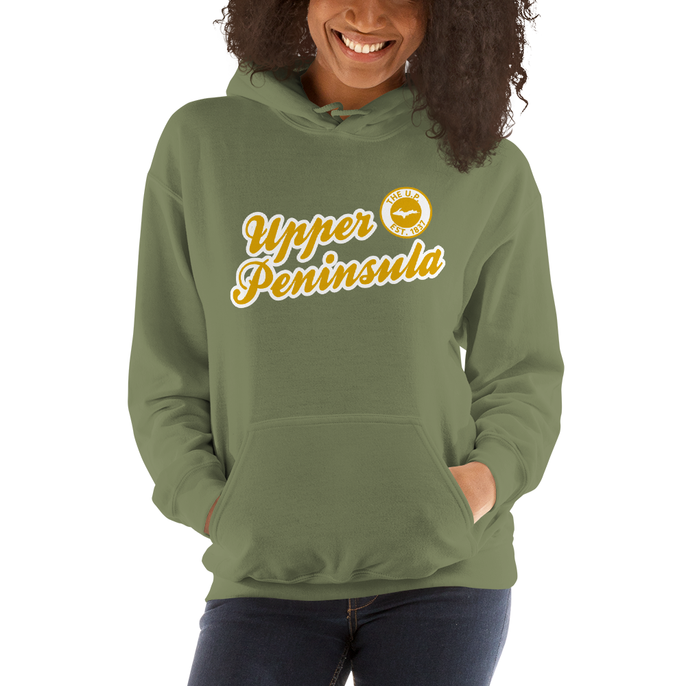 'Upper Peninsula EST. 1837' Hoodie (Gold Script Font) | Unisex Standard