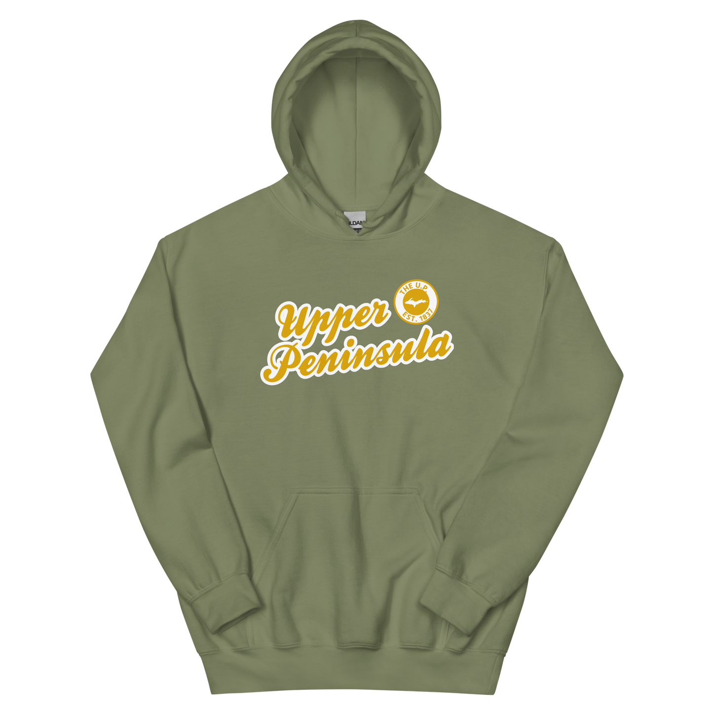 'Upper Peninsula EST. 1837' Hoodie (Gold Script Font) | Unisex Standard