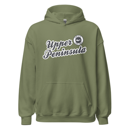 'Upper Peninsula EST. 1837' Hoodie (Iron Ore Grey Script Font) | Unisex Standard