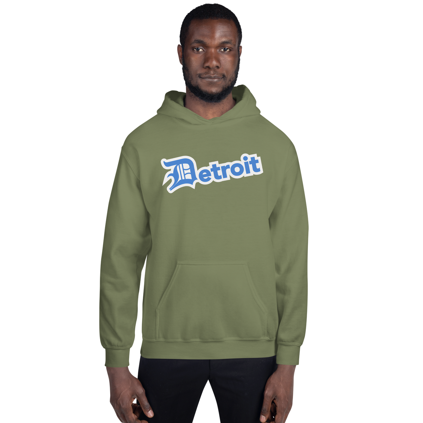 'Detroit' Hoodie (Azure w/ Old English 'D') | Unisex Standard