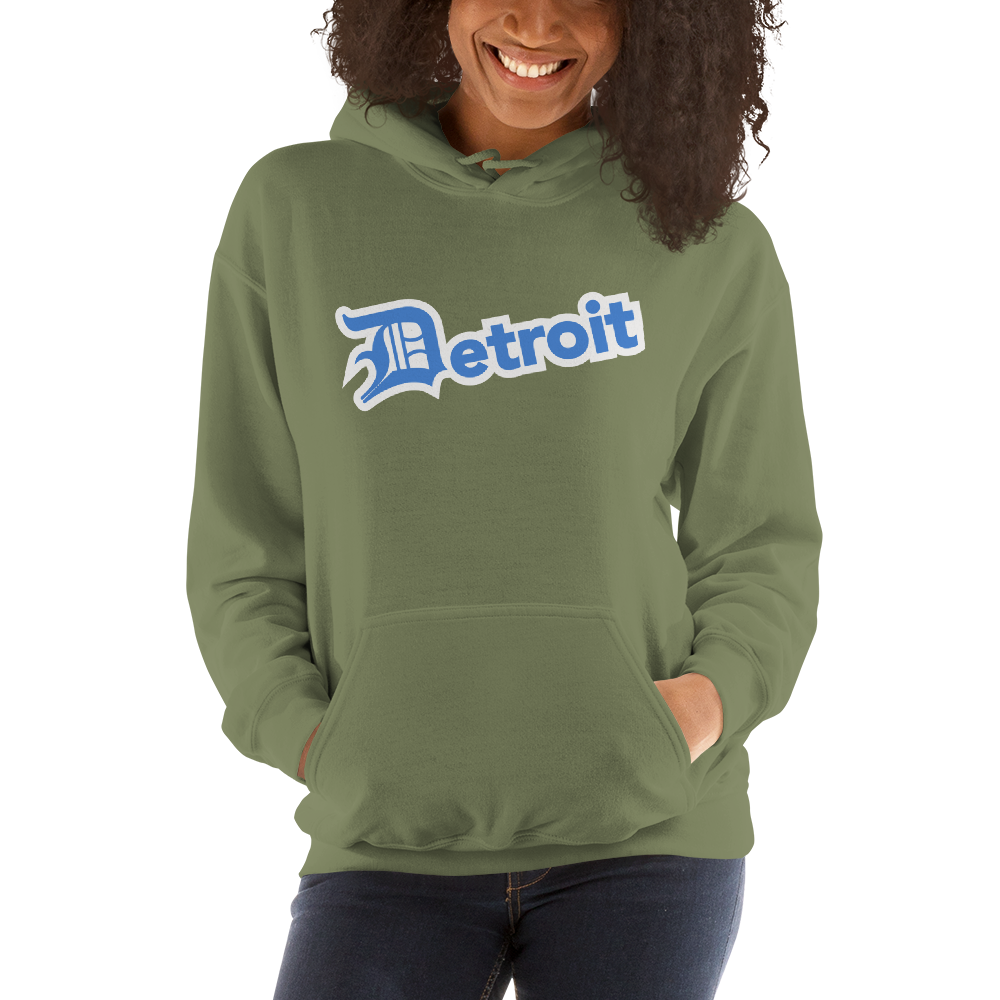 'Detroit' Hoodie (Azure w/ Old English 'D') | Unisex Standard